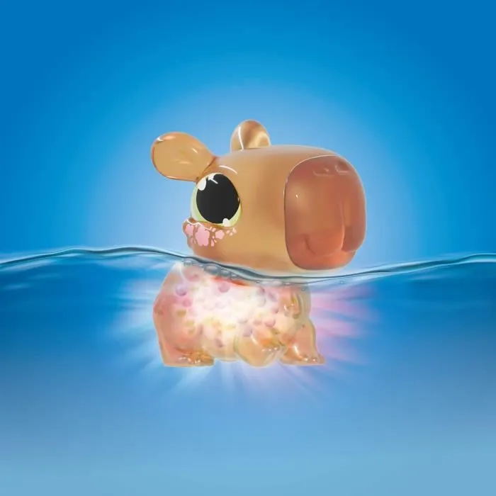 Goliath Animagic Capybara Spa Time - Animal interactif lumineux pour le bain, marron - Let's Glo - Expérience sensorielle relaxante pour enfants