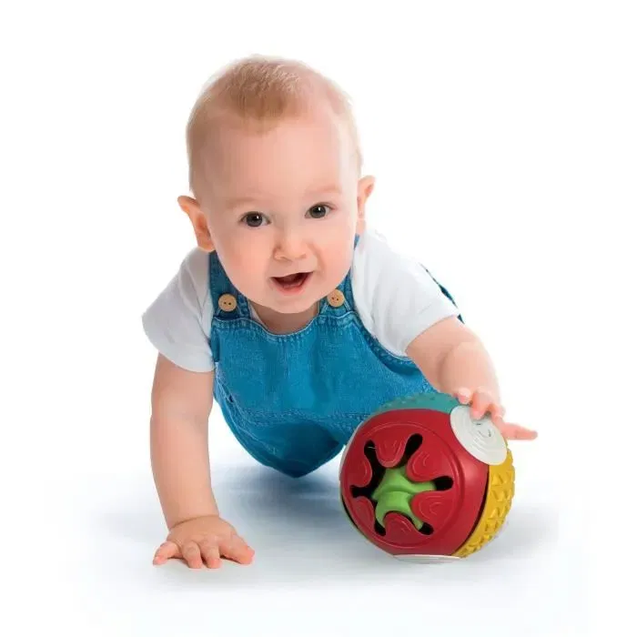 Clementoni Balle Sensorielle Clemmy pour Bébé dès 6 mois - Avec Cubes à Insérer - Différentes Textures Tactiles - Lavable en Machine - Jeu d'Éveil