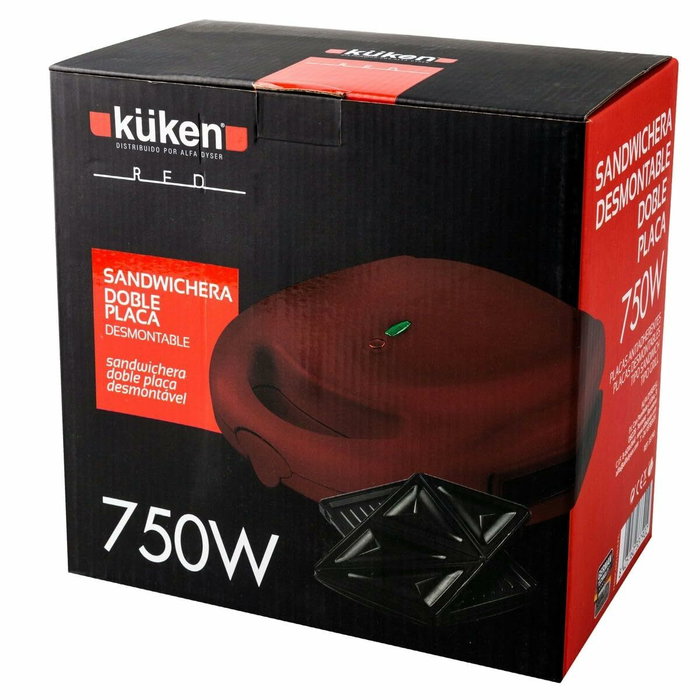 Machine à sandwich Küken 33790 Rouge 750 W Machine à sandwich Küken 33790 Rouge 750 W