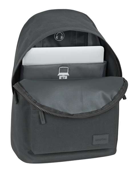 Safta Sac à dos pour ordinateur portable 14,1 pouces Basic - Gris (31 x 41 x 16 cm)