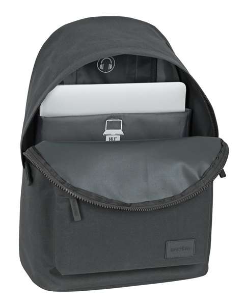 Safta Sac à dos pour ordinateur portable 14,1 pouces Basic - Gris (31 x 41 x 16 cm)