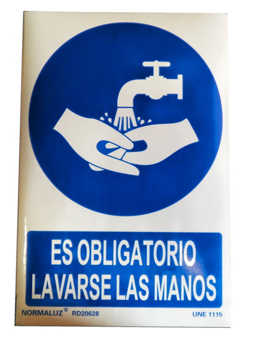 NORMALUZ SEÑAL 29,5X20 OBLIGATORIO LAVARSE MANOS RD20628 NORMALUZ SEÑAL 29,5X20 OBLIGATORIO LAVARSE MANOS RD20628