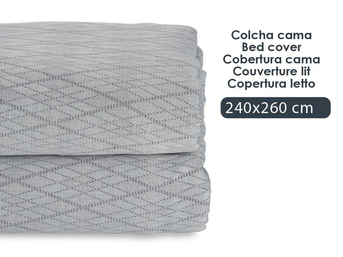 GIFTDECOR Couvre-lit à motif de losanges gris 240x260cm