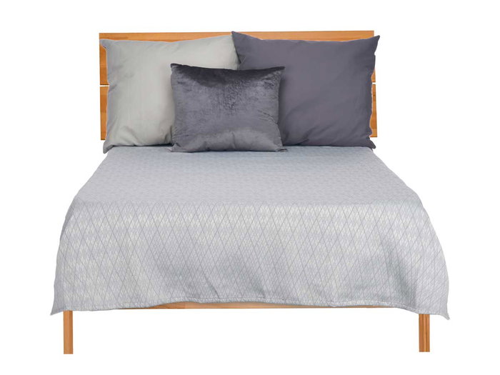 GIFTDECOR Couvre-lit à motif de losanges gris 240x260cm