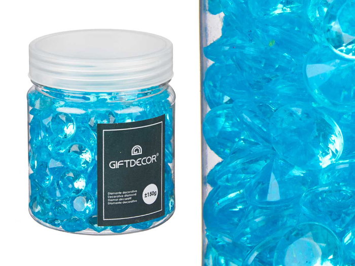 Giftdecor Bouteille de diamants 150 gr, medias, couleurs assorties, 6,5x6,5x8 cm, en plastique (Set de 32)