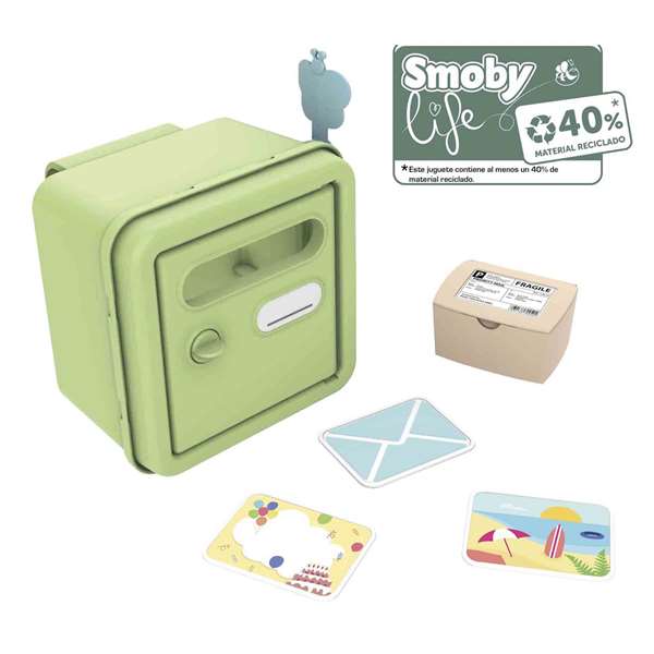 Smoby S.life Boîte aux Lettres avec Accessoires en Plastique pour Enfants dès 2 Ans - Jouet en Espagnol et Portugais