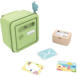 Smoby Boîte aux lettres jouet pour maisonnette avec 4 accessoires, fixation murale et fenêtre, 40% matière recyclée, fabrication française, à partir de 2 ans