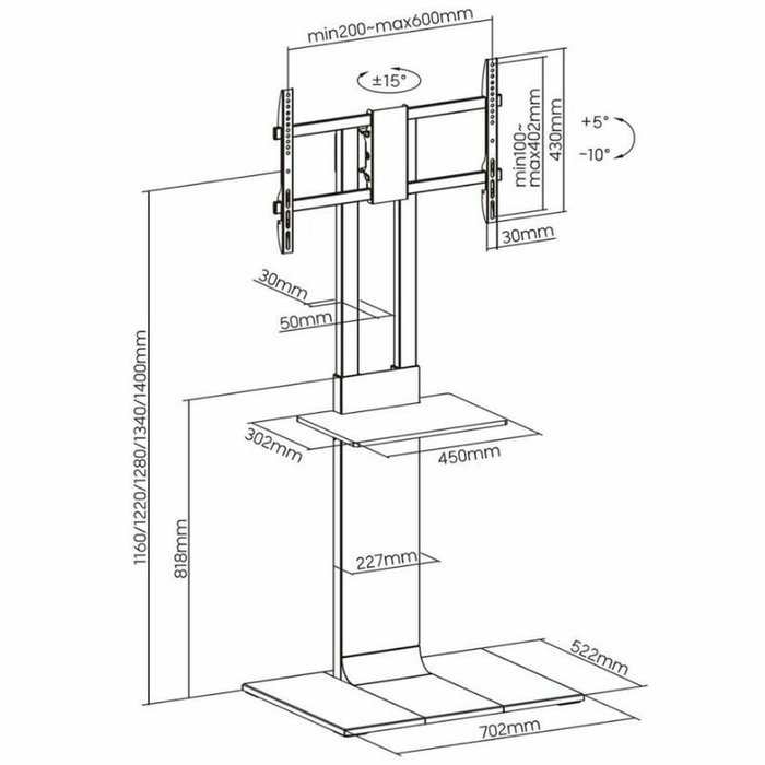 Support de TV Aisens FT86TSE-401