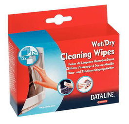 Esselte Lingettes nettoyantes pour écrans - 12 humides et 12 sèches - Format 125 x 40 x 110 mm - 110 g - Pour filtres anti-reflets, écrans d'ordinateur portable et surfaces traitées