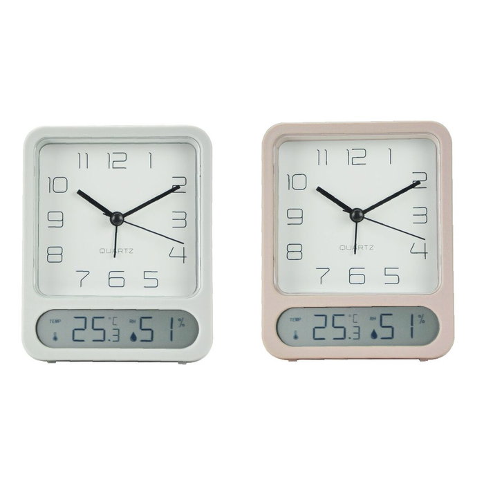 Horloge de table Home ESPRIT Blanc (2 Unités)
