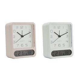 Horloge de table Home ESPRIT Blanc (2 Unités)
