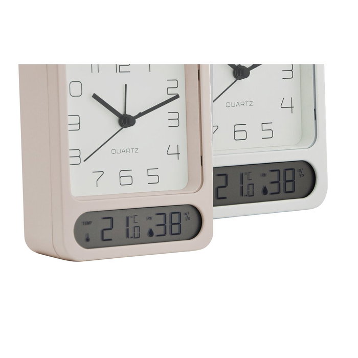 Horloge de table Home ESPRIT Blanc (2 Unités)