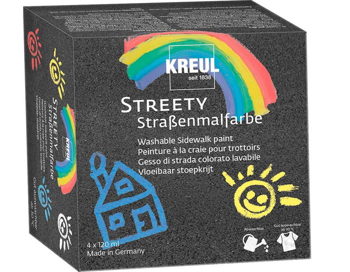 Kreul Set de 4 craies liquides STREETY pour asphalte, 120ml Kreul Set de 4 craies liquides STREETY pour asphalte, 120ml