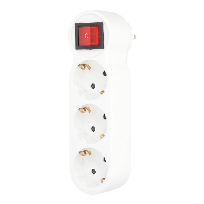 GSC Evolution Multiprise triple sortie avec interrupteur, Blanc GSC Evolution Multiprise triple sortie avec interrupteur, Blanc