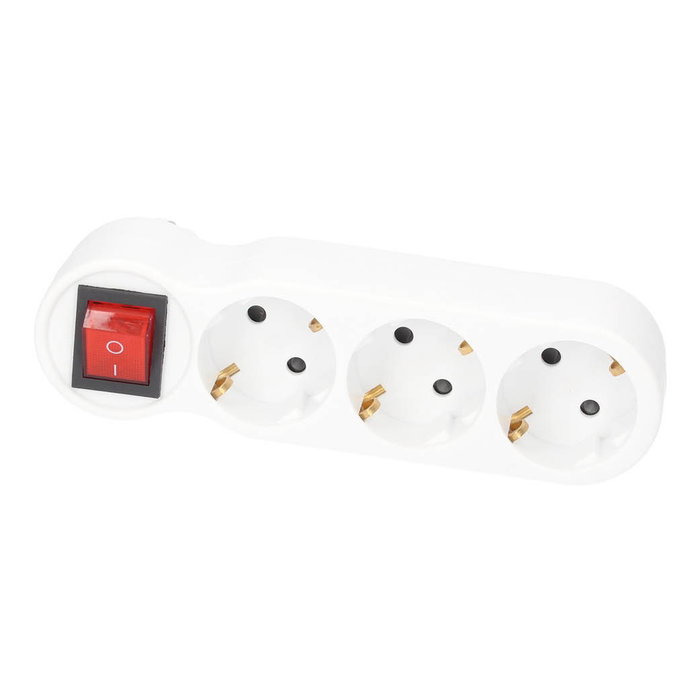 GSC Evolution Multiprise triple sortie avec interrupteur, Blanc GSC Evolution Multiprise triple sortie avec interrupteur, Blanc