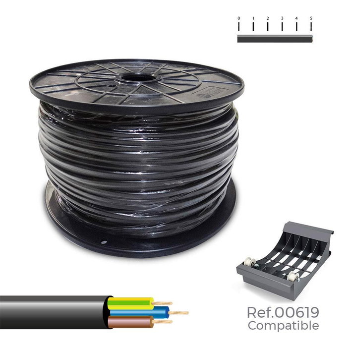 Sediles Manguera tubulaire VV-K06/1KV 3 G 4,00 mm² noire, 100 m Sediles Manguera tubulaire VV-K06/1KV 3 G 4,00 mm² noire, 100 m