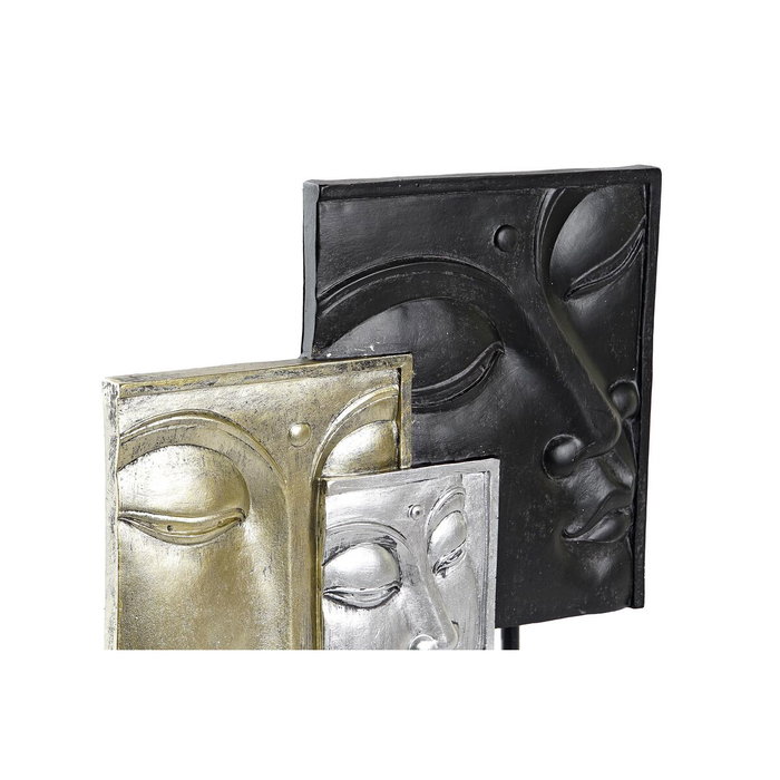 DKD Home Decor Figurine Décorative Buda Oriental Noir Doré (Lot de 2)