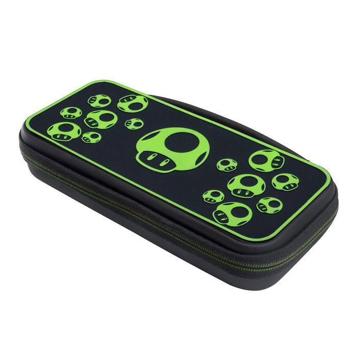 PDP Sacoche de transport 1 UP Glow In The Dark pour Nintendo Switch - Noir et vert fluo