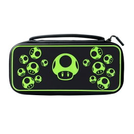 PDP Sacoche de transport 1 UP Glow In The Dark pour Nintendo Switch - Noir et vert fluo