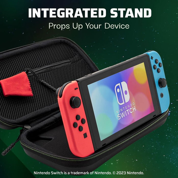 PDP Sacoche de transport 1 UP Glow In The Dark pour Nintendo Switch - Noir et vert fluo
