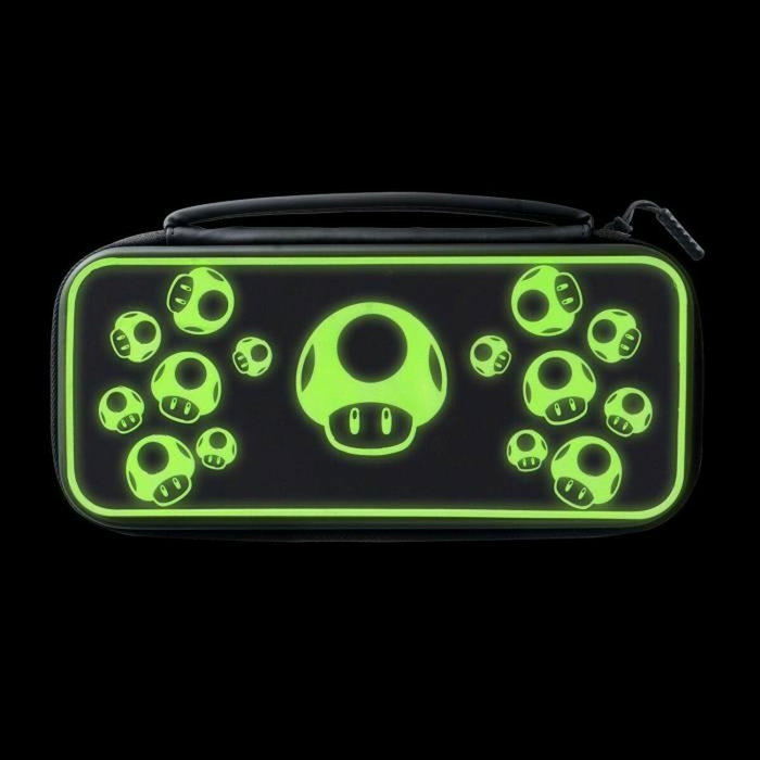 PDP Sacoche de transport 1 UP Glow In The Dark pour Nintendo Switch - Noir et vert fluo