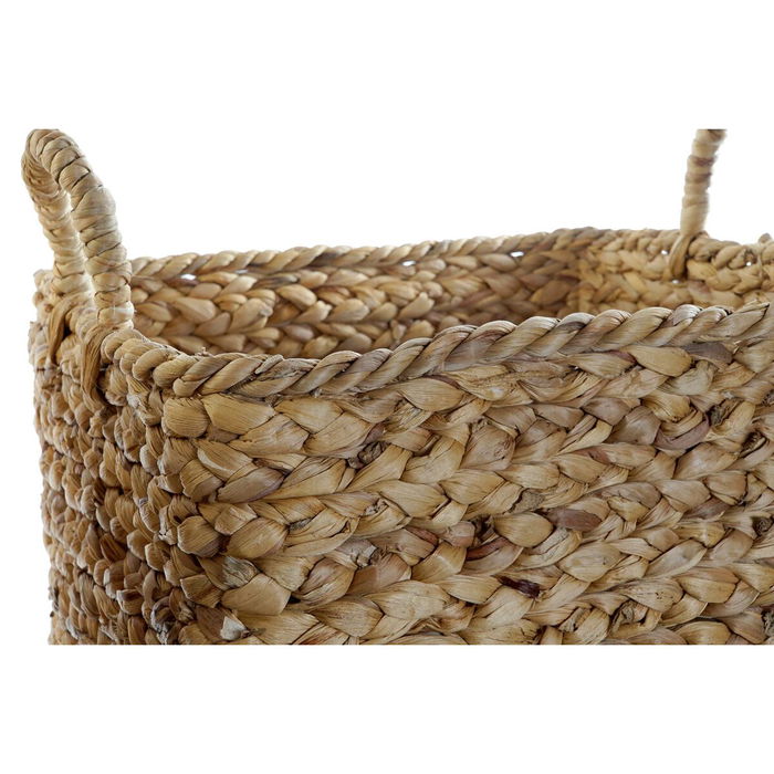 Set de basket DKD Home Decor Marron Naturel Joncs (2 Pièces)