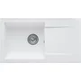 Stradour Evier de cuisine à encastrer EINNA 1 bac en SMC Blanc Uni - 17, dimensions 78 x 43,5 cm, vidage manuel avec bonde et siphon