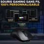 The G-Lab KULT-TITAN - Souris gamer sans fil et filaire - Capteur 12000 DPI - RGB - Design symétrique - Triple connectivité (2.4 GHz, Bluetooth, USB) - Compatible PC et PS4