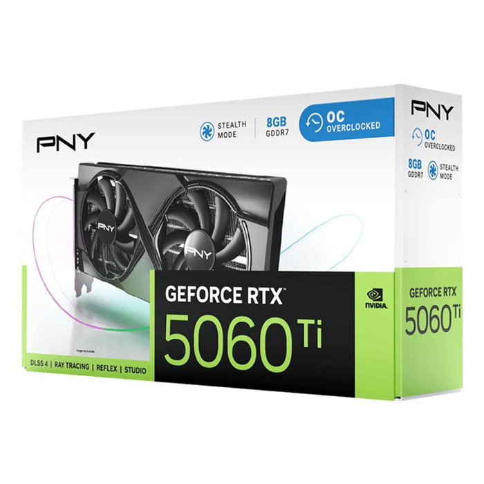 PNY NVIDIA GeForce RTX 5060 Ti Overclocked 8 Go GDDR7 PCI Express 5.0 (3x DisplayPort 2.1b, 1x HDMI 2.1b)