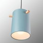 Lampe à Suspension Dahlia SKD-P1011-T Bois Acier Turquoise E27 Sans Ampoule