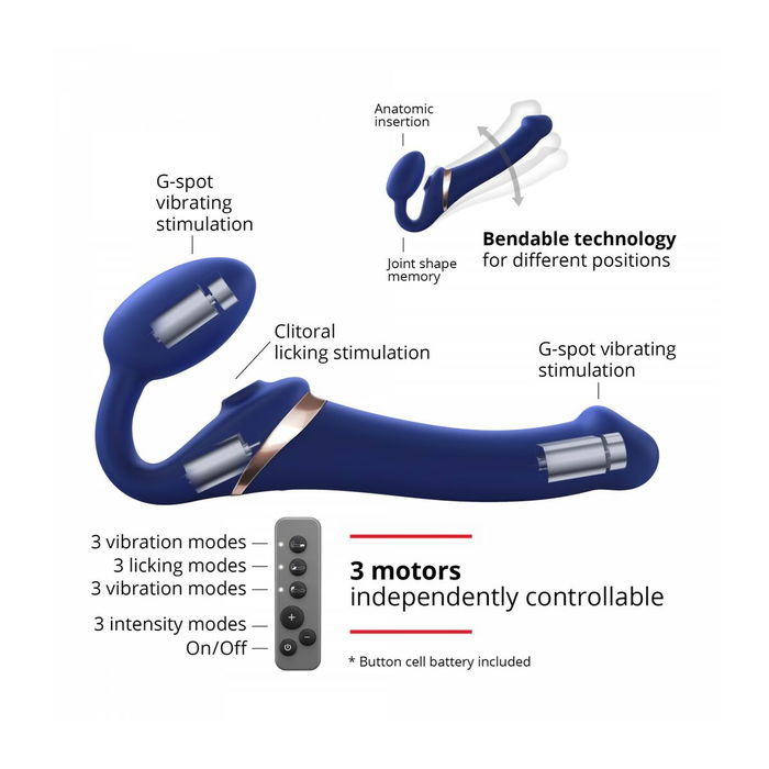 Vibromasseur Strap-on-me 6017418 Bleu XL