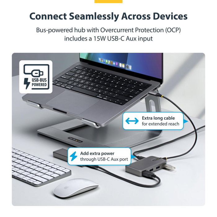 StarTech.com Hub USB-C vers 4 ports USB-A 3.2 Gen 1 Gris StarTech.com Hub USB-C vers 4 ports USB-A 3.2 Gen 1 Gris