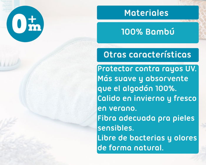 KioKids Toilette de bain pour bébé en bambou 100%, 76x76 cm, bleu - Capuche, absorbante, douce, certifiée OEKO-TEX Standard 100