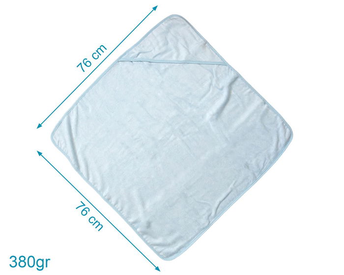 KioKids Toilette de bain pour bébé en bambou 100%, 76x76 cm, bleu - Capuche, absorbante, douce, certifiée OEKO-TEX Standard 100