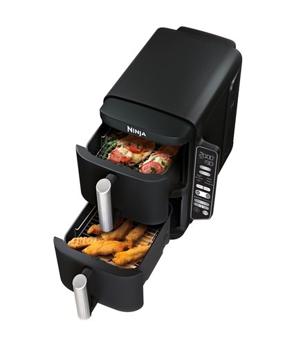 Ninja SL300EU - Friteuse à air double verticale 6 en 1 max 7,6L - 2 paniers - SYNC & MATCH - Grille incluse