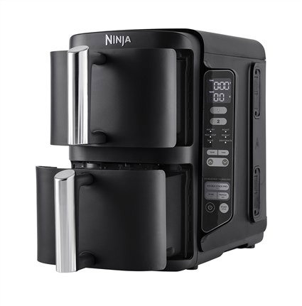 Ninja SL300EU - Friteuse à air double verticale 6 en 1 max 7,6L - 2 paniers - SYNC & MATCH - Grille incluse