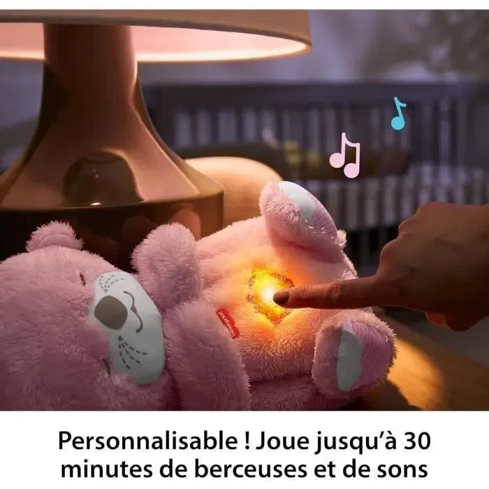 Fisher-Price JLJ33 - Ma Loutre Câlins Bonne Nuit - Peluche et veilleuse pour bébé - Rose - Avec lumière apaisante