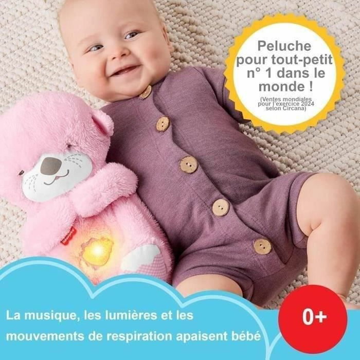 Fisher-Price Ma Loutre Câlins Bonne Nuit - Peluche et veilleuse Rose