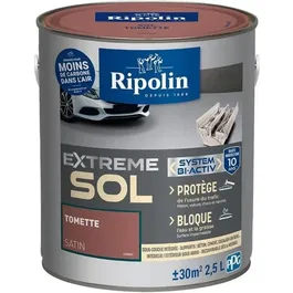 Ripolin Peinture pour sol intérieur et extérieur Tomette satin, protection haute résistance aux taches et aux pneus chauds, 2.5 litres