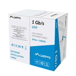 Lanberg Bobina 1 grb S UTP Câble Réseau Ethernet 305m Cat6 U/UTP CCA PVC Bleu