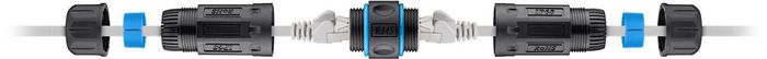 Lanview Coupleur RJ45 IP68 Cat6A/Cat7 STP pour câbles jusqu'à 1,45 mm - Prise en charge PoE+ - Broches en or Lanview Coupleur RJ45 IP68 Cat6A/Cat7 STP pour câbles jusqu'à 1,45 mm - Prise en charge PoE+ - Broches en or