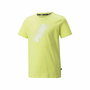 T shirt à manches courtes Enfant Puma Power Logo Boys Green Jaune 13-15 Ans