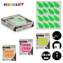 Pincello Étiquettes Adhésives 22x49 mm Feuilles Assorties 5 Pièces 17x4x19 cm (Set de 120)