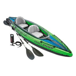 Intex Challenger K2 Kayak Gonflable Vert pour 2 Personnes avec Rames et Pompe
