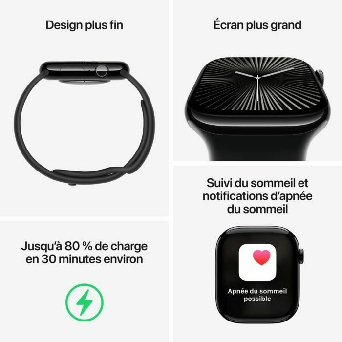 Apple Watch 42mm avec WLAN - Référence MWWE3QF/A - Cadran Noir