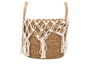 Giftdecor Macramé Suspension pour Plantes Osier Naturel et Blanc 28x32x28 cm (Set de 6)