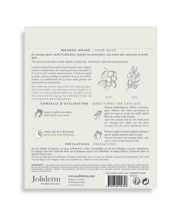 Joliderm Set Duo de masques pour les mains en feuille