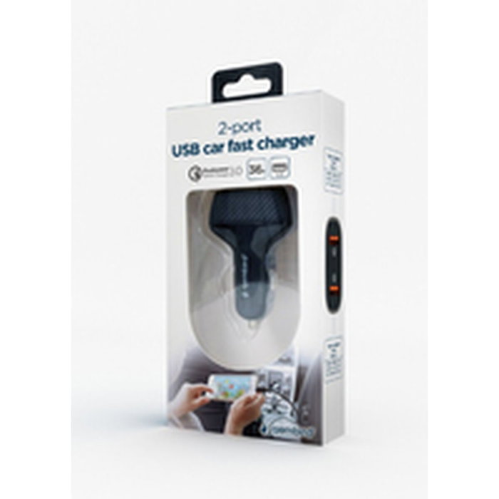 GEMBIRD Chargeur de voiture double port USB A 36W Quick Charge 3.0 noir