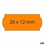 Rouleau d'Étiquettes Orange 26 x 12 mm (36 Unités)