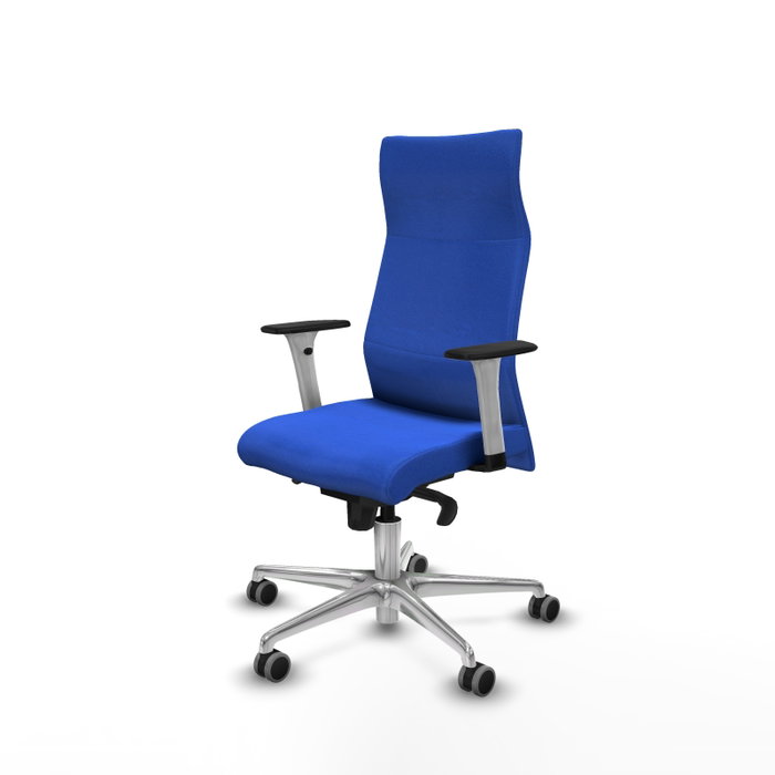 Piqueras Y Crespo Sillón Albacete Bleu avec mécanisme Sincro et base aluminium